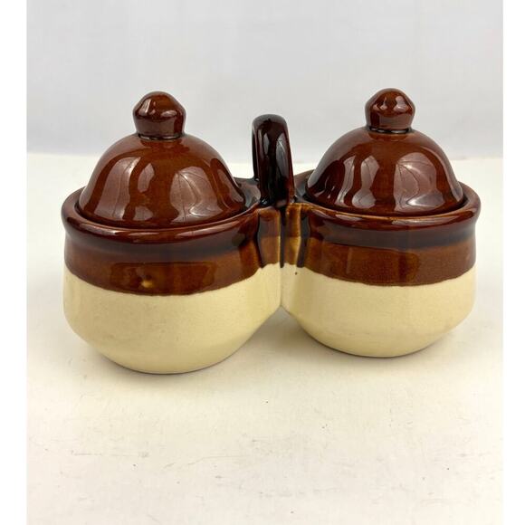 VTG Relish Condiment Server Brown Tan Ceramic Stoneware Taiwan 1970's - Picture 16 of 16
